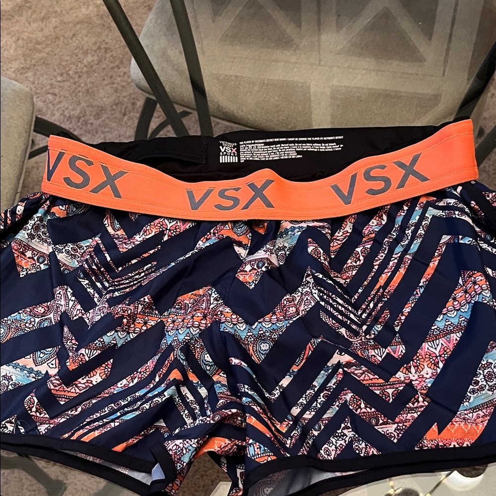 VSX Women's Athletic Shorts - Navy and Coral Pattern